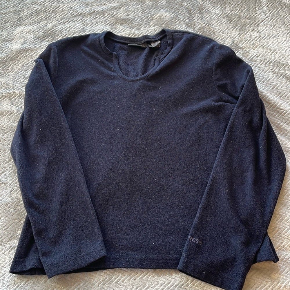 Express Navy Blue Fleece Sweatshirt - Size L